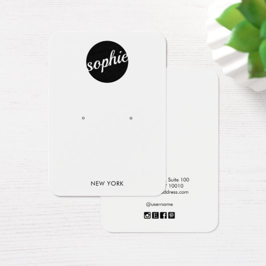 Zwarte en witte Logo met oorspong Visitekaartje (Bureau)