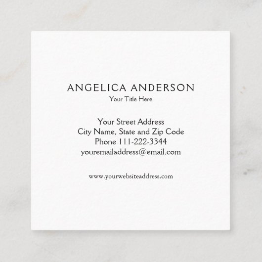 Zwarte en witte Lotus Flower Vierkante Visitekaartje (Achterkant)