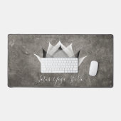 Zwarte en Witte Lotus Moderne Unieke Yoga Grijs Z Bureaumat (Keyboard & Muis)