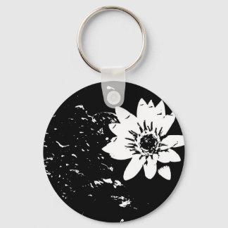Zwarte en witte Lotus Sleutelhanger