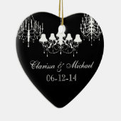 Zwarte en witte luchters Gepersonaliseerd Keepomwi Keramisch Ornament (Rechts)