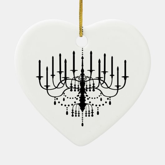 Zwarte en witte luchters Gepersonaliseerd Keepomwi Keramisch Ornament (Achterkant)