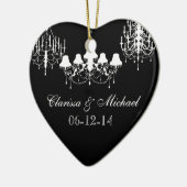 Zwarte en witte luchters Gepersonaliseerd Keepomwi Keramisch Ornament (Links)