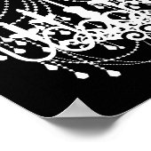 Zwarte en witte luchters Sweet 16 VIP-banner Poster (Hoek)