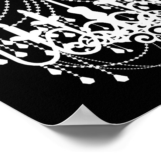 Zwarte en witte luchters Sweet 16 VIP-banner Poster (Hoek)