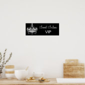 Zwarte en witte luchters Sweet 16 VIP-banner Poster (Keuken)