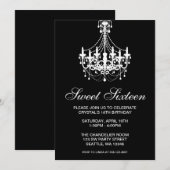 Zwarte en witte luchters Sweet Sixteen Birthday Kaart (Voorkant / Achterkant)