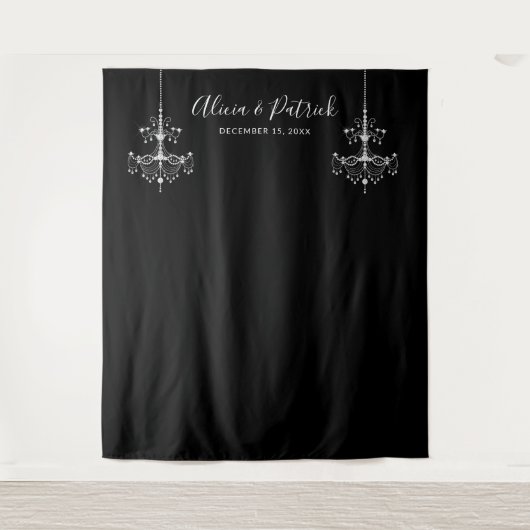 Zwarte en witte luchters Weddenschap Foto achtergr Wandkleed (Voorkant)