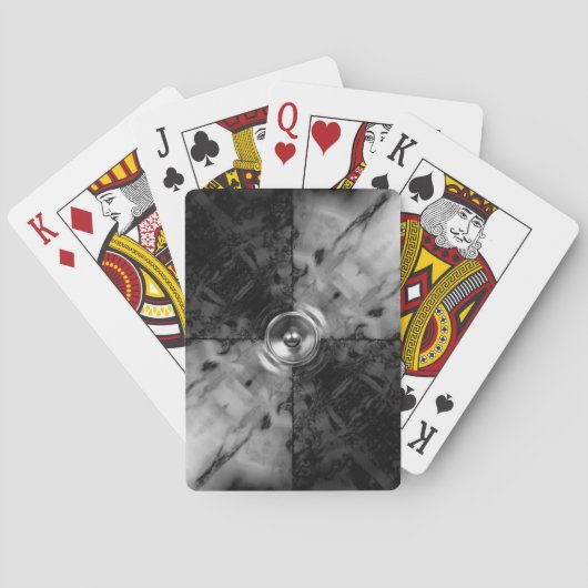 Zwarte en witte luidspreker speelkaarten (Achterkant)