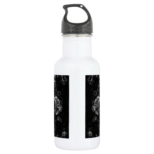 Zwarte en witte luidspreker waterfles  (Achterkant)