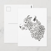 Zwarte en witte luipaard briefkaart (Voorkant / Achterkant)