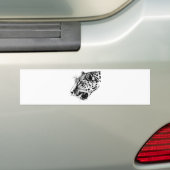 Zwarte en witte luipaard bumpersticker (Op auto)