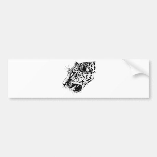 Zwarte en witte luipaard bumpersticker (Voorkant)