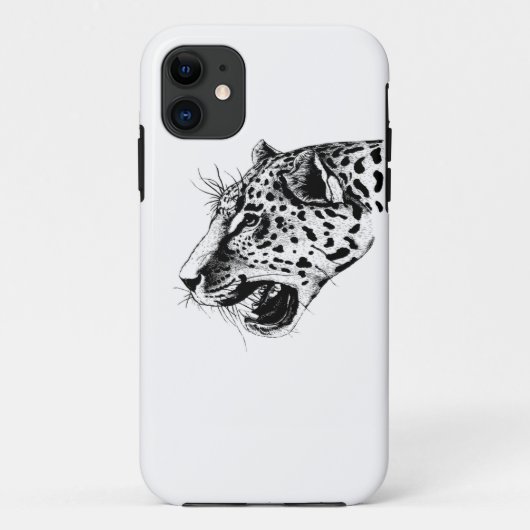 Zwarte en witte luipaard Case-Mate iPhone case (Achterkant)