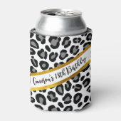 Zwarte en witte luipaard Girly Cheetah Aangepaste  Blikjeskoeler (Blikje Voorkant)