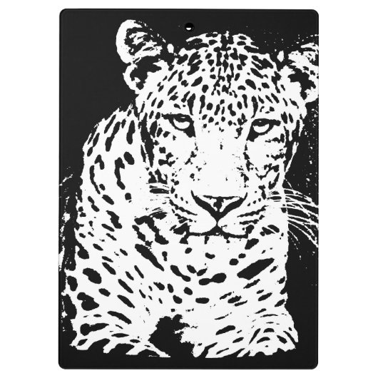 Zwarte en witte luipaard klembord (Achterkant)