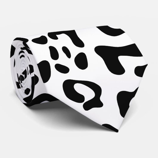 Zwarte en witte luipaard stropdas (Opgerold)