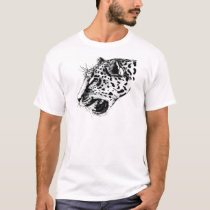 Zwarte en witte luipaard t-shirt