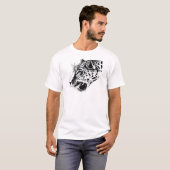 Zwarte en witte luipaard t-shirt (Voorkant volledig)