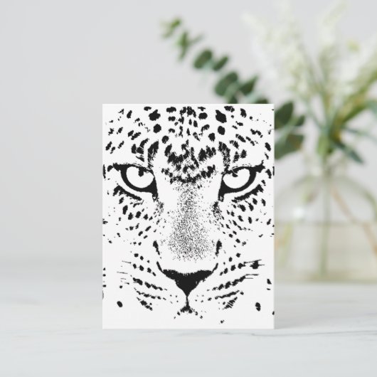 Zwarte en witte luipogen briefkaart (Staand voorkant)