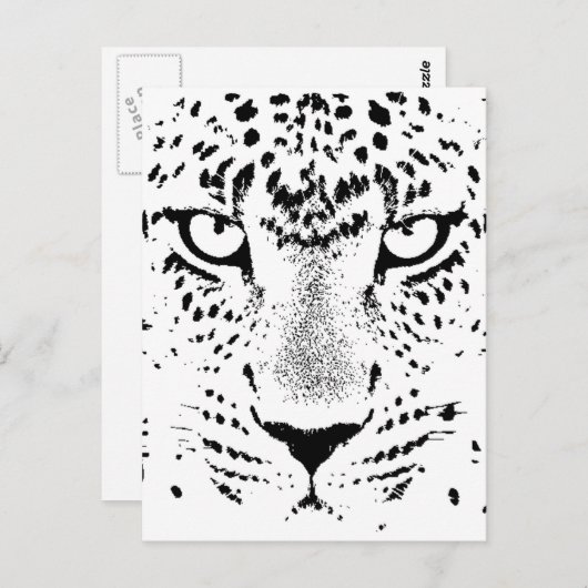 Zwarte en witte luipogen briefkaart (Voorkant / Achterkant)