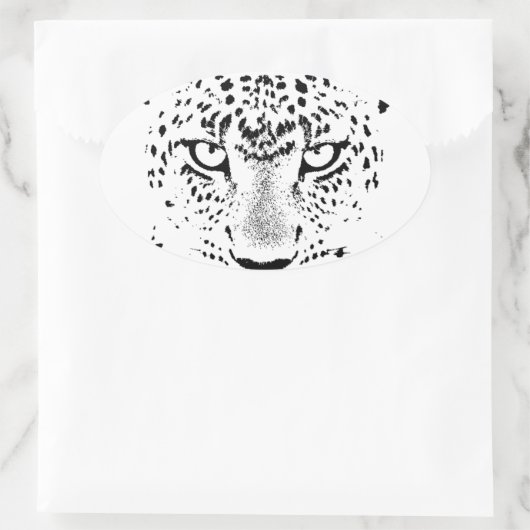 Zwarte en witte luipogen ovale sticker (Tas)