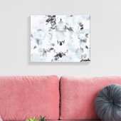 Zwarte en witte luxe abstracte moderne kunst canvas afdruk (Insitu (Woonkamer))