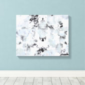 Zwarte en witte luxe abstracte moderne kunst canvas afdruk (Insitu (Houten vloer))