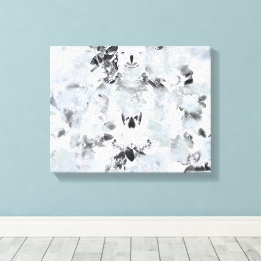 Zwarte en witte luxe abstracte moderne kunst canvas afdruk (Insitu (Houten vloer))