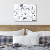 Zwarte en witte luxe abstracte moderne kunst canvas afdruk (Insitu (Slaapkamer))