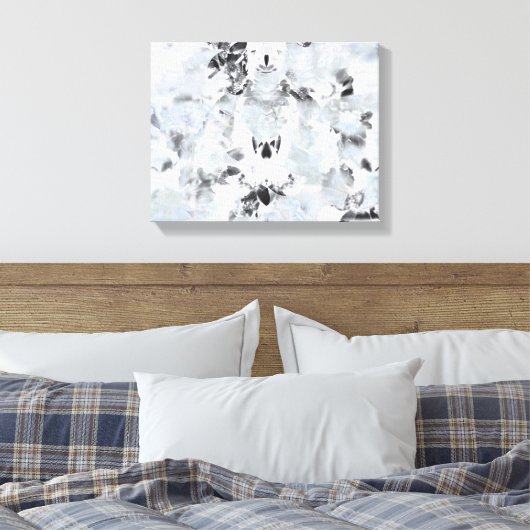 Zwarte en witte luxe abstracte moderne kunst canvas afdruk (Insitu (Slaapkamer))