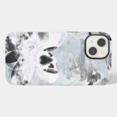 Zwarte en witte luxe abstracte moderne kunst iPhone hoesje (Achterkant horizontaal)