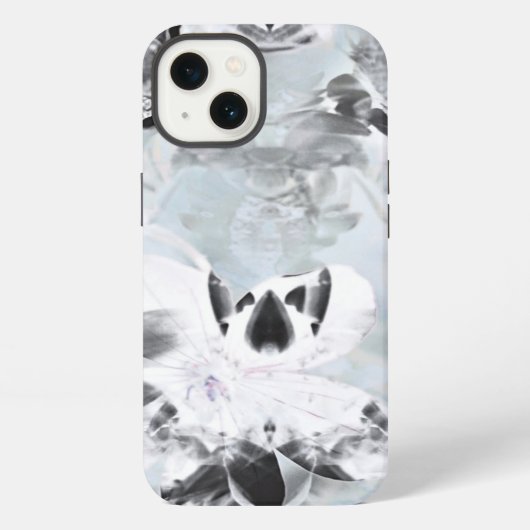 Zwarte en witte luxe abstracte moderne kunst iPhone hoesje (Achterkant)