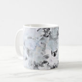 Zwarte en witte luxe abstracte moderne kunst koffiemok (Voorkant links)