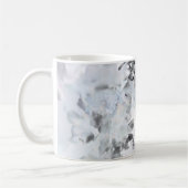Zwarte en witte luxe abstracte moderne kunst koffiemok (Links)