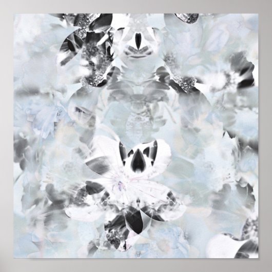 Zwarte en witte luxe abstracte moderne kunst poster (Voorkant)