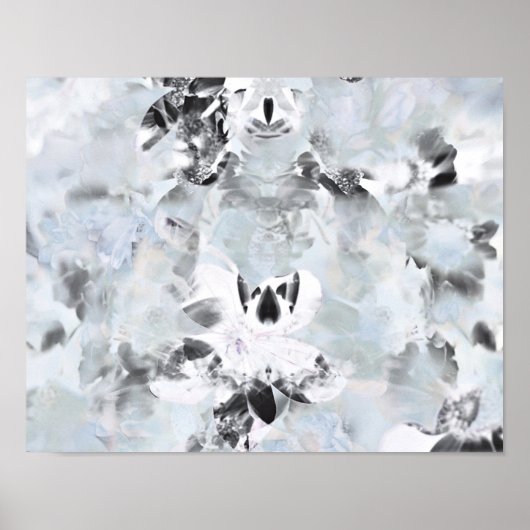 Zwarte en witte luxe abstracte moderne kunst poster (Voorkant)