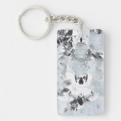 Zwarte en witte luxe abstracte moderne kunst sleutelhanger (Voorkant)