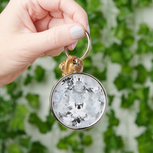 Zwarte en witte luxe abstracte moderne kunst sleutelhanger (Hand)