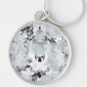 Zwarte en witte luxe abstracte moderne kunst sleutelhanger (Voorkant)