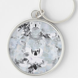 Zwarte en witte luxe abstracte moderne kunst sleutelhanger