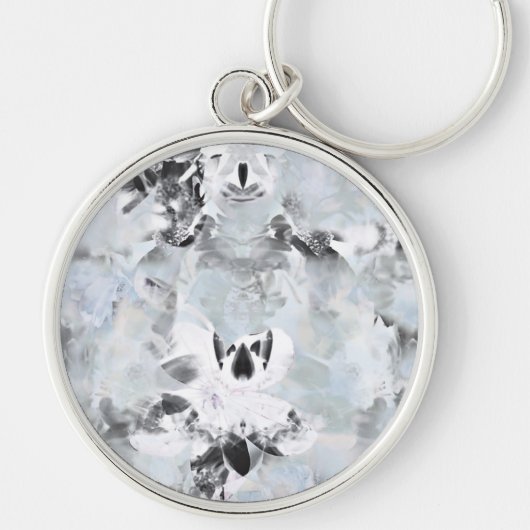 Zwarte en witte luxe abstracte moderne kunst sleutelhanger (Voorkant)