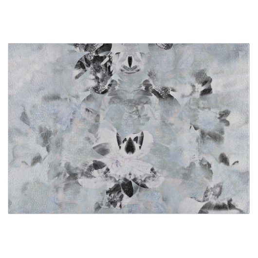 Zwarte en witte luxe abstracte moderne kunst snijplank (Voorkant)