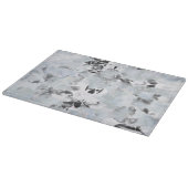 Zwarte en witte luxe abstracte moderne kunst snijplank (Hoek)