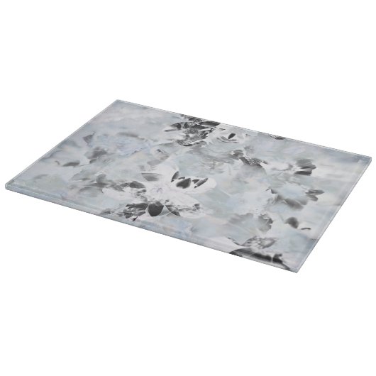 Zwarte en witte luxe abstracte moderne kunst snijplank (Hoek)