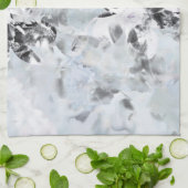 Zwarte en witte luxe abstracte moderne kunst theedoek (Gevouwen)