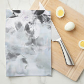 Zwarte en witte luxe abstracte moderne kunst theedoek (Quarter Fold)
