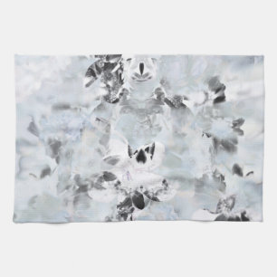 Zwarte en witte luxe abstracte moderne kunst theedoek