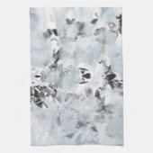 Zwarte en witte luxe abstracte moderne kunst theedoek (Verticaal)