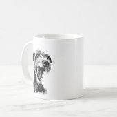Zwarte en witte luzerne | Cute Greyhound Koffiemok (Voorkant links)